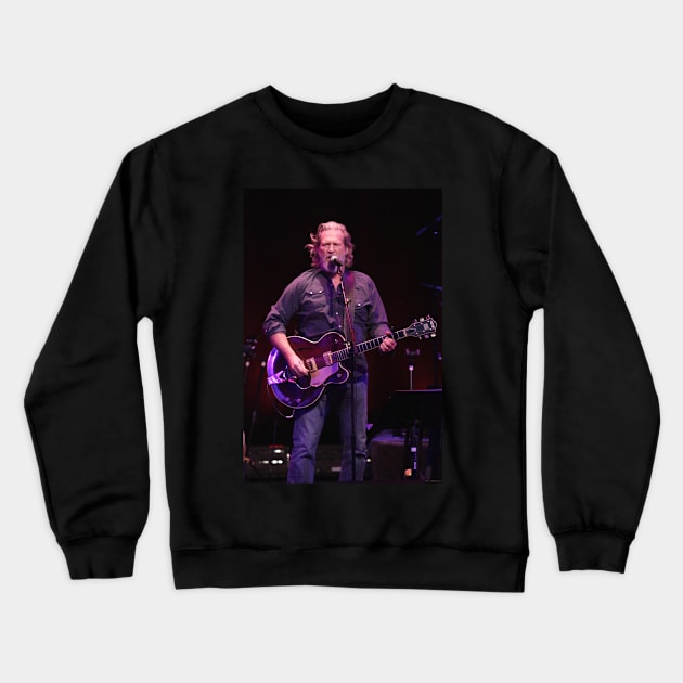 Jeff Bridges Photograph Crewneck Sweatshirt by Concert Photos